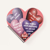 AI Liebe Your Enemies Herz-Shaped Spiral Notebook Notizblock (Vorderseite)