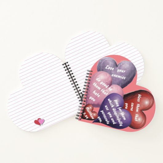 AI Liebe Your Enemies Herz-Shaped Spiral Notebook Notizblock (Innenseite)