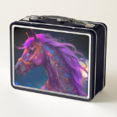 Ai Lila Horse Metall Brotdose (Rückseite)