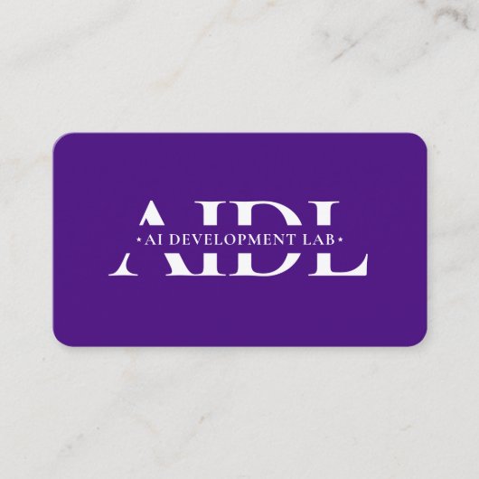 AI Lila Monogram, modern Visitenkarte (Vorderseite)