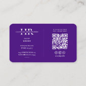 AI Lila Monogram, modern Visitenkarte (Rückseite)