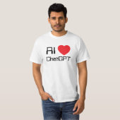 AI love Chat GPT red heart funny black text T-Shirt (Vorne ganz)