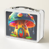 Ai Mushroom House Metall Brotdose (Rückseite)