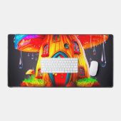 Ai Mushroom House Schreibtischunterlage (Tastatur & Maus)