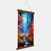 Ai Mushroom Land Wandteppich Mit Holzrahmen (Gewinkelt)
