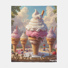 AI My Ice Cream Garden Blanket Fleecedecke