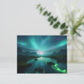 AI Neon Lanscape Postkarte (Stehend Vorderseite)