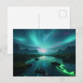 AI Neon Lanscape Postkarte (Vorne/Hinten)