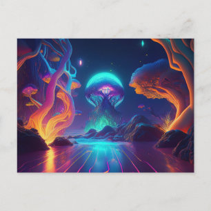 AI Neon Trees Postkarte