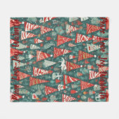 AI Peace Liebe Joy Warmth Christmas Tree Blanket Fleecedecke (Vorderseite (Horizontal))