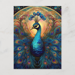 AI Peacock Feiertagspostkarte
