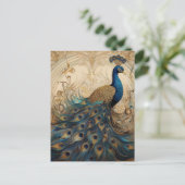 AI Peacock Postkarte (Stehend Vorderseite)