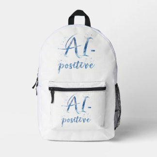 AI-positive Textart Bedruckter Rucksack