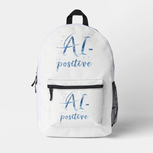 AI-positive Textart Bedruckter Rucksack (Vorderseite)