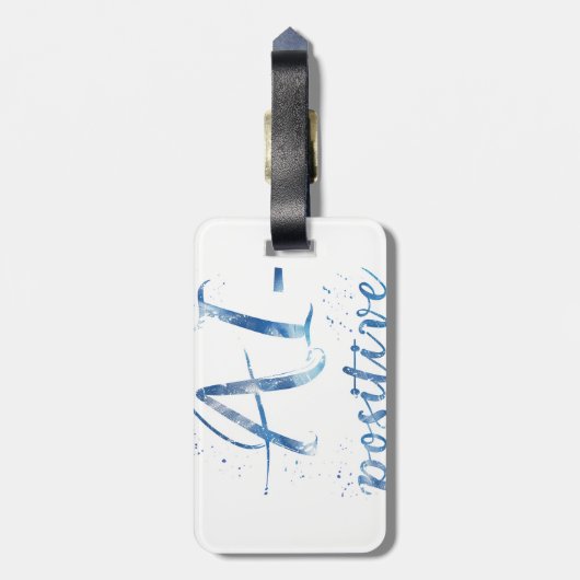 AI-positive Textart Gepäckanhänger (Rückseite vertikal)