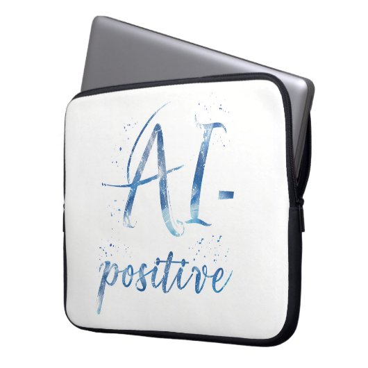 AI-positive Textart Laptopschutzhülle (Vorderseite Links)