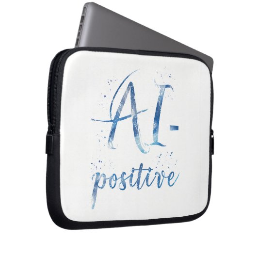 AI-positive Textart Laptopschutzhülle (Vorne Rechts)
