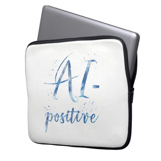 AI-positive Textart Laptopschutzhülle (Vorderseite Links)