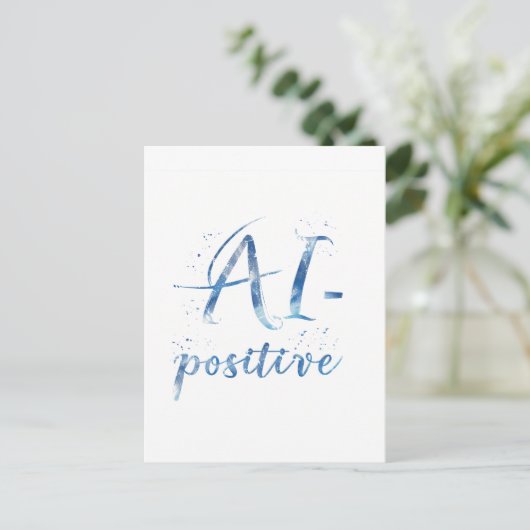 AI-positive Textart Postkarte (Stehend Vorderseite)