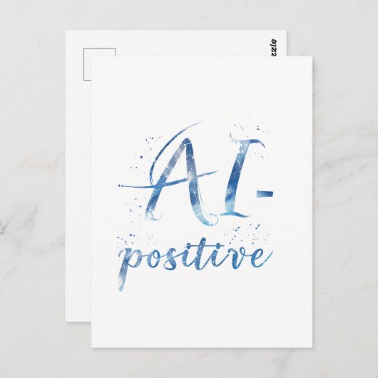 AI-positive Textart Postkarte (Vorne/Hinten)