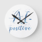 AI-positive Textart Runde Wanduhr (Vorderseite)
