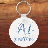 AI-positive Textart Schlüsselanhänger (Rückseite)