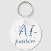 AI-positive Textart Schlüsselanhänger (Rückseite)