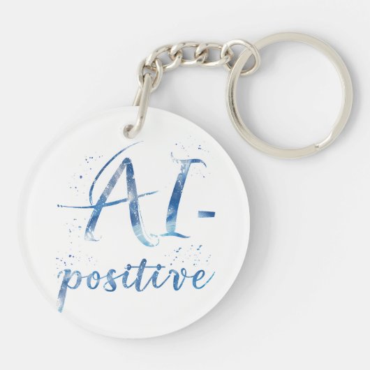 AI-positive Textart Schlüsselanhänger (Rückseite)
