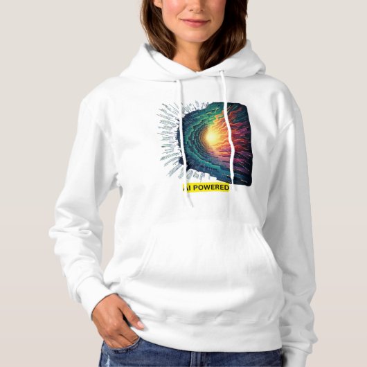AI Powered - Futuristic Tech Design Hoodie (Vorderseite)