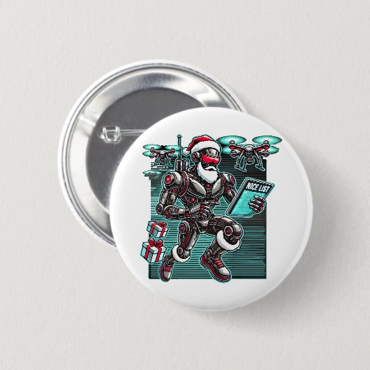 AI Powered Santa Robot mit Dronen und Weihnachten Button (Vorne & Hinten)