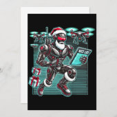 AI Powered Santa Robot mit Dronen und Weihnachten  Einladung (Vorne/Hinten)