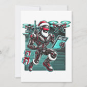 AI Powered Santa Robot mit Dronen und Weihnachten  Einladung (Vorderseite)