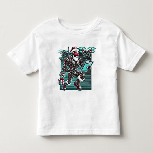 AI Powered Santa Robot mit Dronen und Weihnachten  Kleinkind T-shirt (Vorderseite)