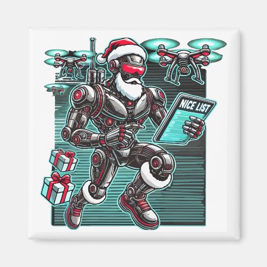 AI Powered Santa Robot mit Dronen und Weihnachten Magnet (Vorne)