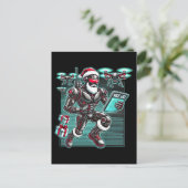 AI Powered Santa Robot mit Dronen und Weihnachten  Postkarte (Stehend Vorderseite)