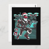 AI Powered Santa Robot mit Dronen und Weihnachten  Postkarte (Vorne/Hinten)