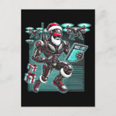 AI Powered Santa Robot mit Dronen und Weihnachten  Postkarte (Vorderseite)