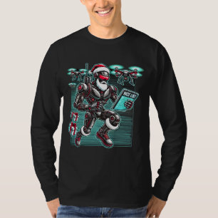 AI Powered Santa Robot mit Dronen und Weihnachten T-Shirt