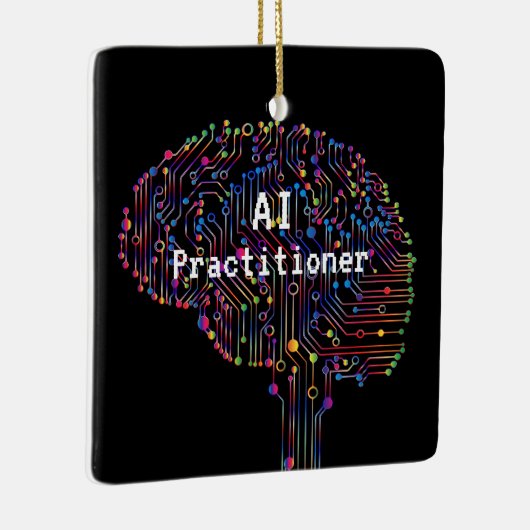 AI Practitioner für künstliche Intelligenz Tech Keramikornament (Rechts)