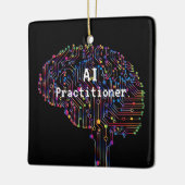 AI Practitioner für künstliche Intelligenz Tech Keramikornament (Links)