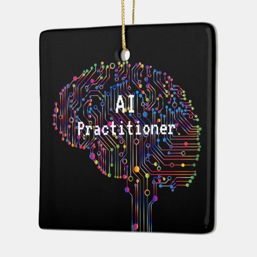 AI Practitioner für künstliche Intelligenz Tech Keramikornament (Links)