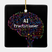 AI Practitioner für künstliche Intelligenz Tech Keramikornament (Rückseite)