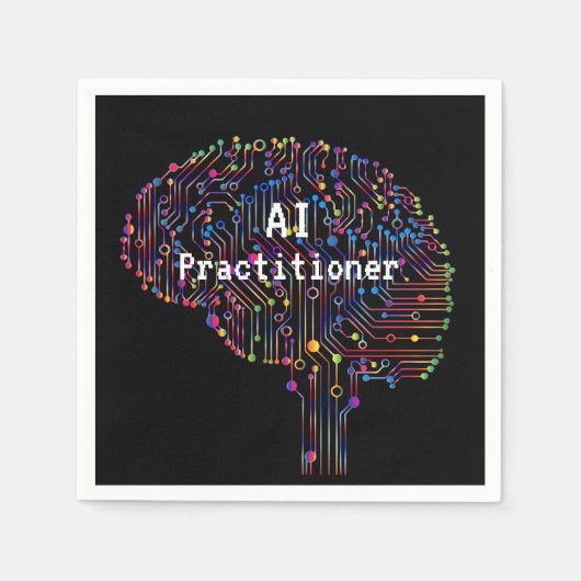 AI Practitioner für künstliche Intelligenz Tech Serviette (Vorderseite)