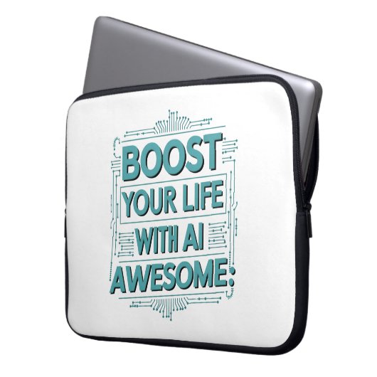 AI Productivity Sleeve – Boost Your Tech Awesome (Vorderseite Links)