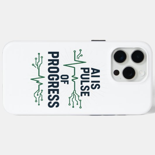 AI Pulse of Progress iPhone Case | Tech Evolution (Rückseite (Horizontal))