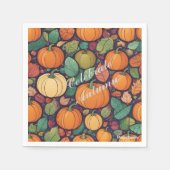 AI Pumpkin und Autumn Leaves Papier Napkins Serviette (Vorderseite)