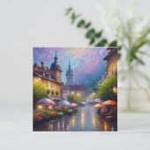 AI Rainy Day Feiertagskarte (Stehend Vorderseite)
