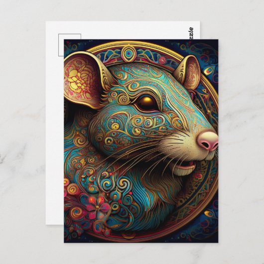 AI-Ratte Postkarte (Vorne/Hinten)