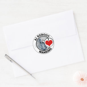 AI REBOOT - I LIEBE MANKIND RUNDER AUFKLEBER