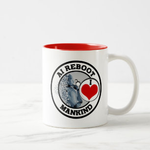 AI REBOOT - I LIEBE MANKIND ZWEIFARBIGE TASSE